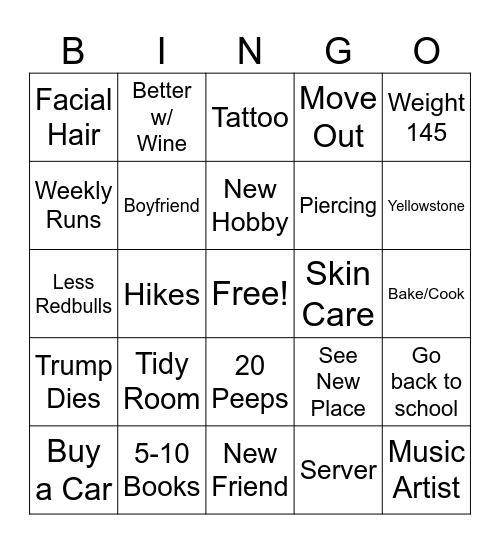 2025 Bingo Card