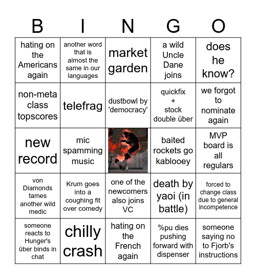 Shadow Organization Shaturday Night Bingo Card
