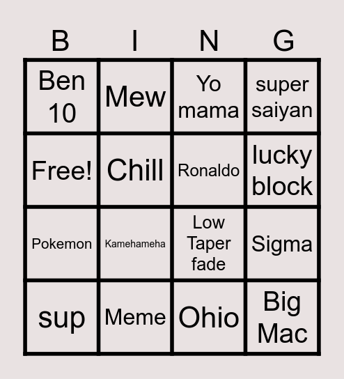 make popular things in infinite craft Bingo Card