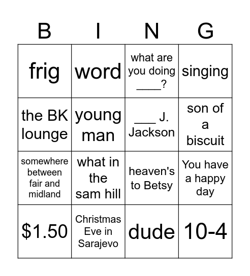 Brewer-isms Bingo Card