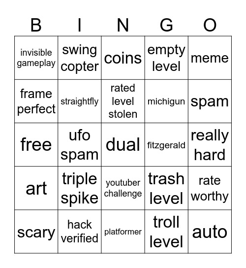 recent tab Bingo Card