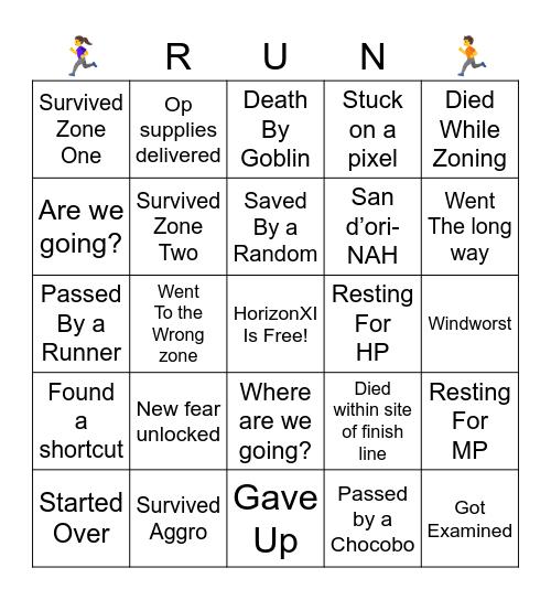 SideQuest Race Night! Bingo Card