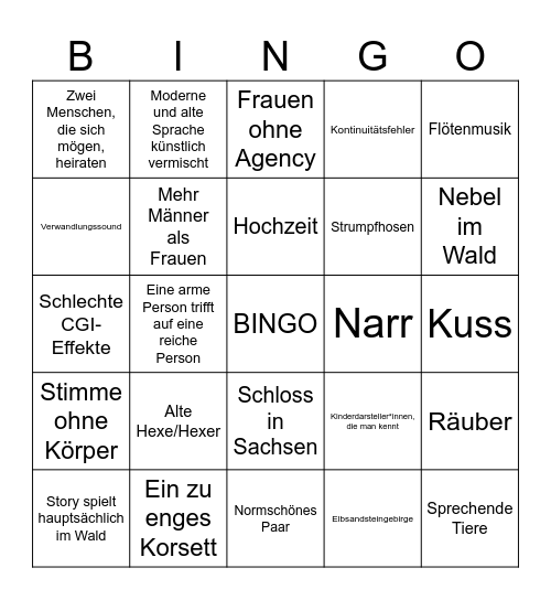 Märchen Bingo Card
