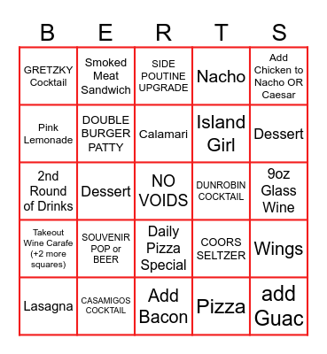 SERVER BINGO Card