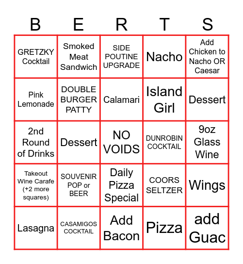 SERVER BINGO Card
