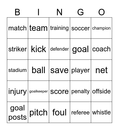 Football Bingo Card