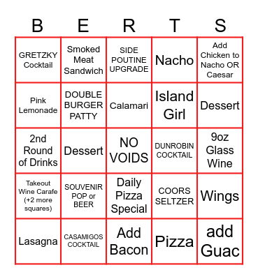 SERVER BINGO Card
