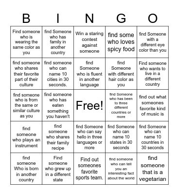 Foods-R-Us Bingo Card