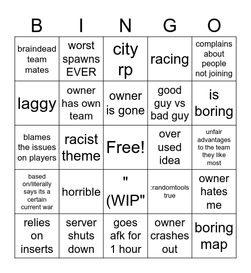 BGPT BINGO (rock vers) Bingo Card