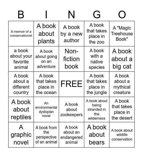 Safari Bingo Children Bingo Card