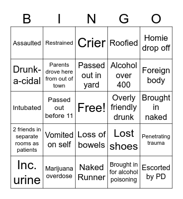 Fake Pattys Day Bingo Card