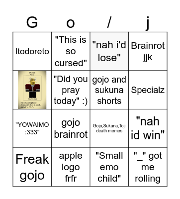 jjk bingo or smth Bingo Card