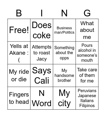 Wedding Bingo Card