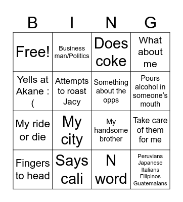 Wedding Bingo Card