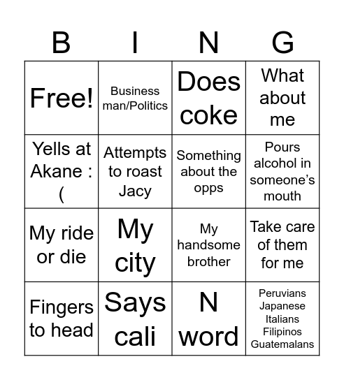 Wedding Bingo Card