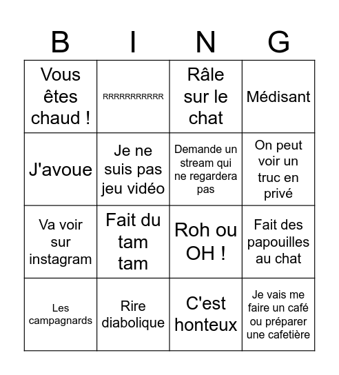 Syrwene Bingo Card