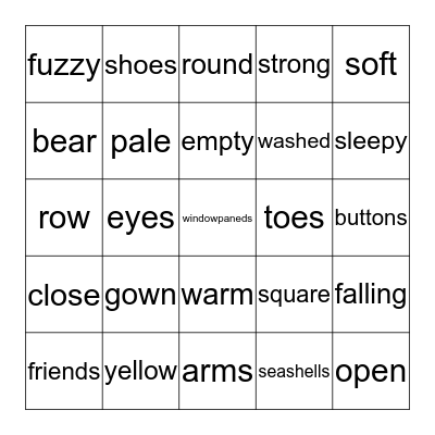 Ten Nine Eight Bingo Card