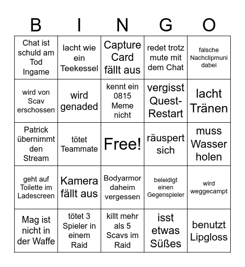 MYRINA BINGO Card