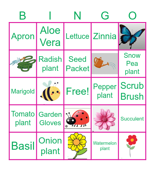 Blazer Garden Bingo Card