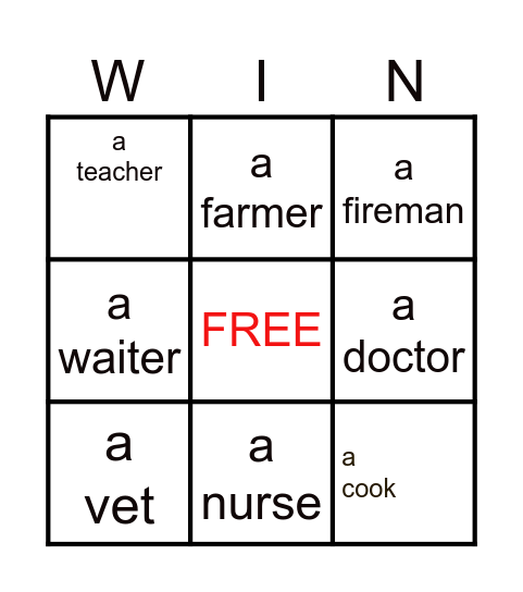 Job Bingo Card