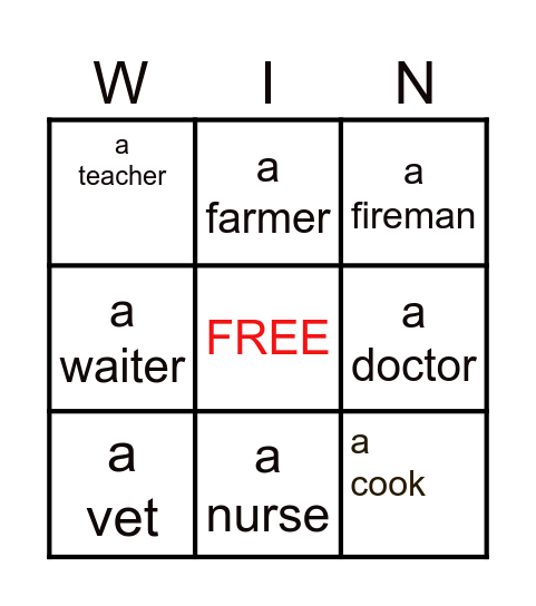 Job Bingo Card