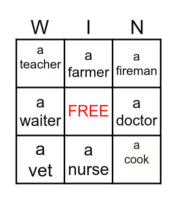 Job Bingo Card