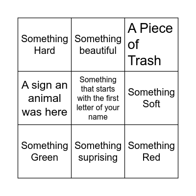 Nature Bingo Card
