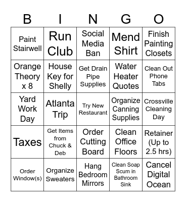 March Bingo Card