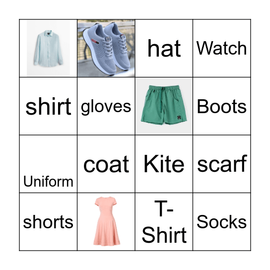 Clothes, clothes, clothes! Bingo Card