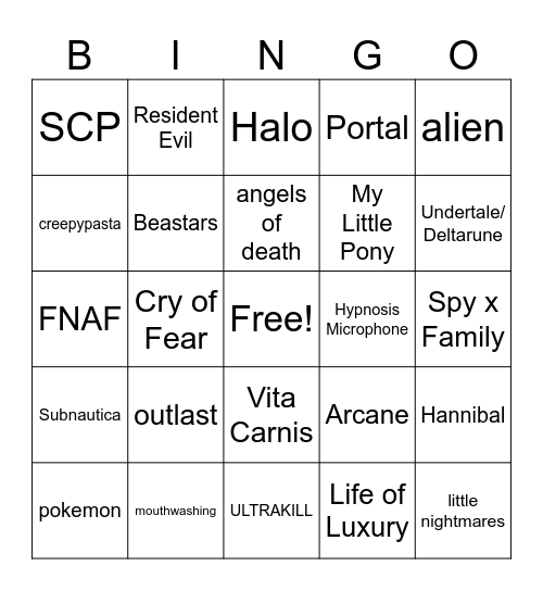 interest bingooo Bingo Card