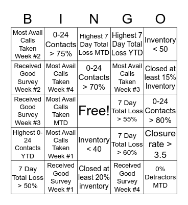 TEAM SMALLWOOD BINGO Card