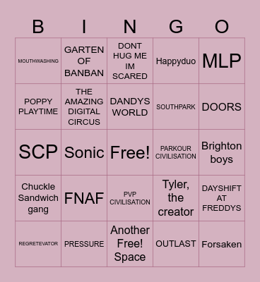 Theo bingo Card