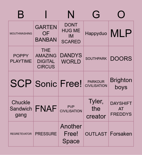 Theo bingo Card