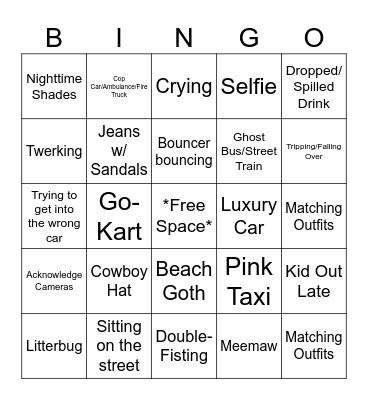 Sloppy Joe's Bingo Card