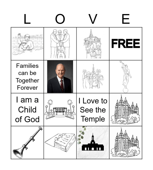 Temple Bingo Card