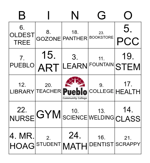 PCC BINGO Card