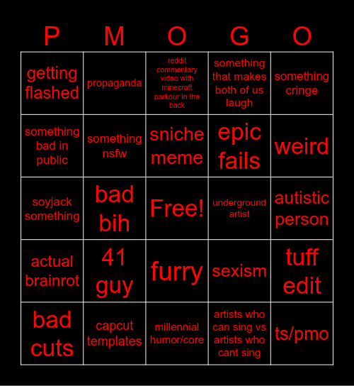 ig reels Bingo Card