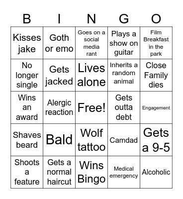 Cams 5 Year Bingo Card