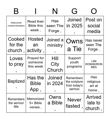 HILL CITY Meet & Greet Bingo Card