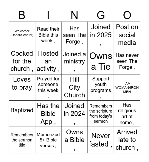 HILL CITY Meet & Greet Bingo Card