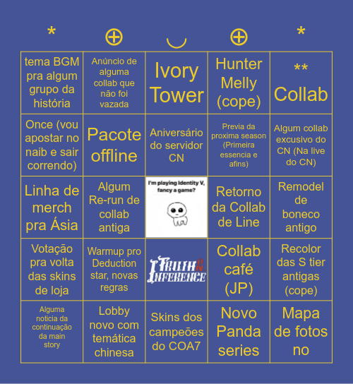Bingo da live de idv por terrorchoquei Bingo Card
