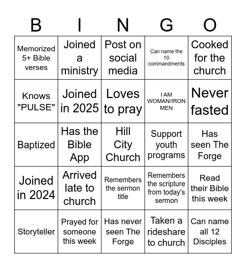 HILL CITY Meet & Greet Bingo Card