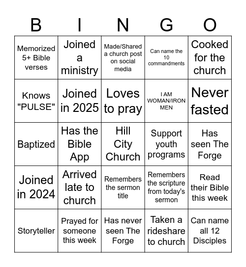 HILL CITY Meet & Greet Bingo Card