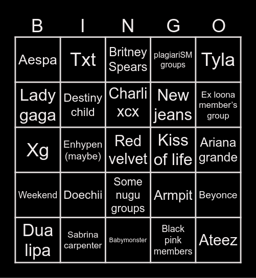 PLAGIARISM BINGO Card