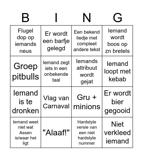 Vasteloavend Bingo Card