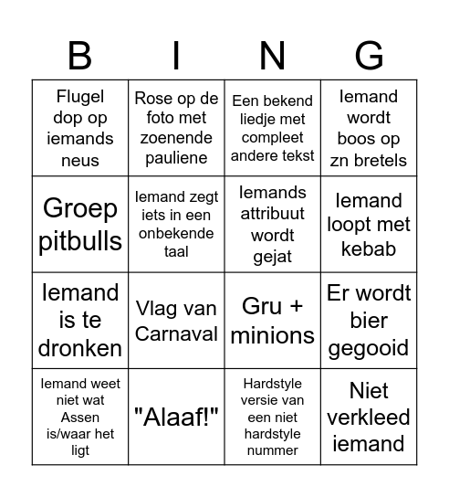 Vasteloavend Bingo Card