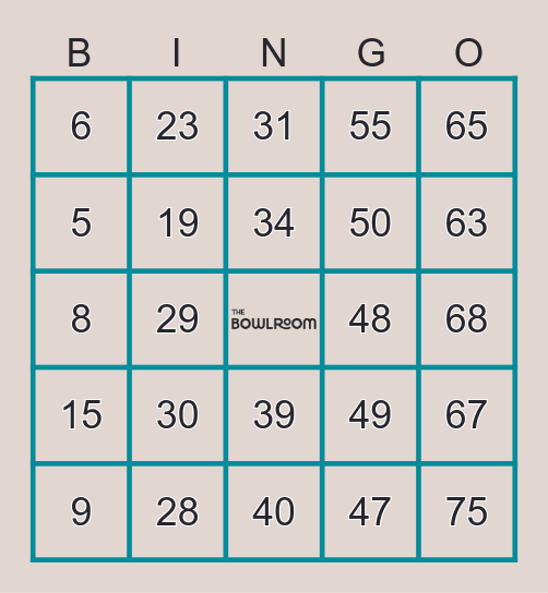 THE BOWLROOM'S COOLEST Bingo Card