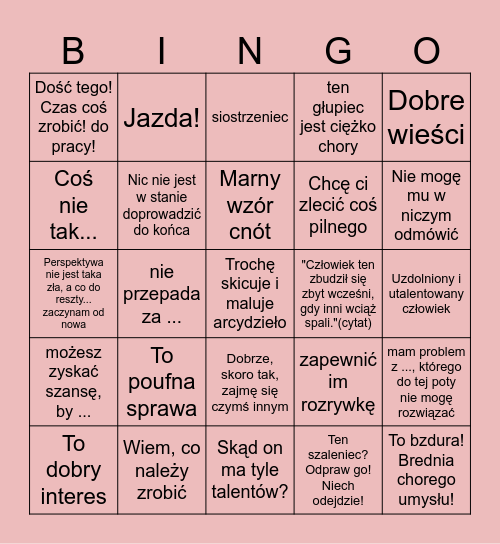 Leonardo da Vinci Bingo Card