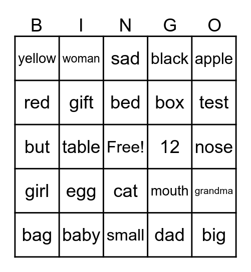 jet 1 up to pencil case Bingo Card