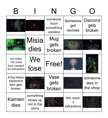 Friends R.E.P.O. Bingo Card